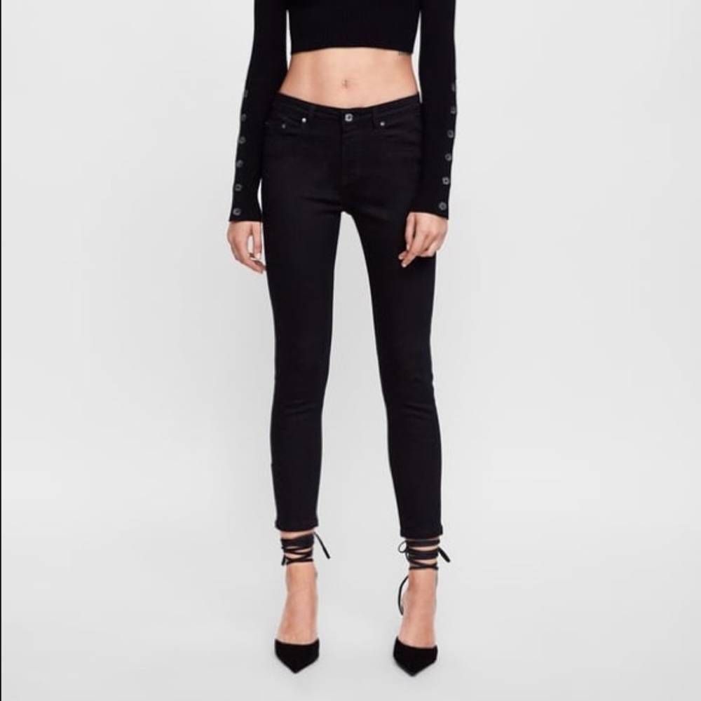 ZARA Black Premium High Waisted/Rise Skinny Jeans
